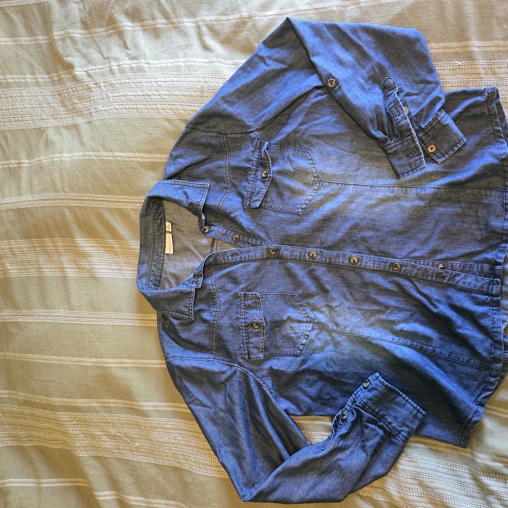 Blue Denim Button-Up Shirt